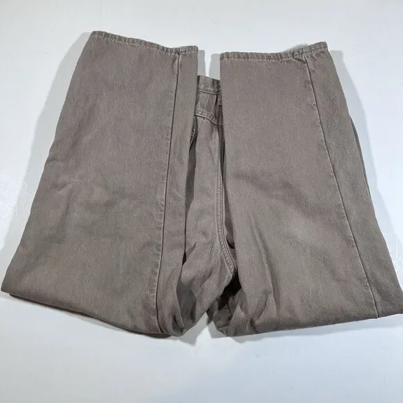 LL Bean Natural Fit Tan Canvas Flannel Lined 100% Cotton Pants Y2K Men's 40x29 - Picture 11 of 16